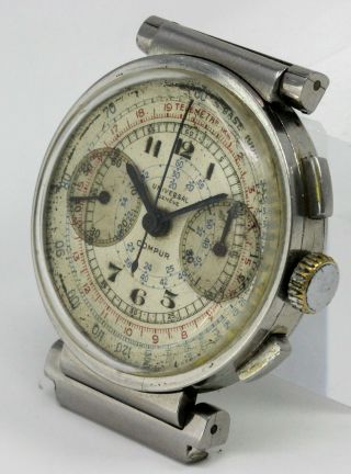 Vintage Universal Geneve Compur Chronograph Wristwatch Cal.  285 FOR REPAIR NR 2