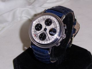 Solid 18k.  White Gold W/swiss Valjoux 7751 Movement " Very Hard To Find