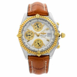 Breitling Chronomat Gold Steel White Dial Automatic Mens Watch B13050.  1