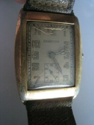 Vintage Hamilton 17 Jewel Art Deco Watch Not Running