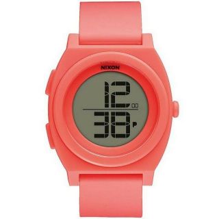 Nixon A417 - 2054 Time Teller Unisex Orange Rubber Band With Lcd Digital Watch