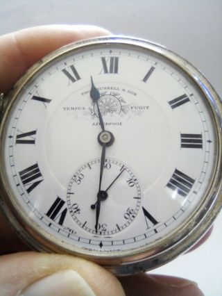 Thomas Russell & Son Silver Plated Full Hunter Pocket Watch,  Fwo.