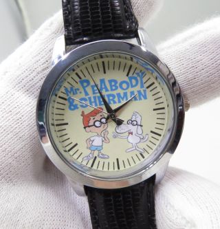 Mr.  Peabody & Sherman Cream Dial,  Long Band,  N - Men 