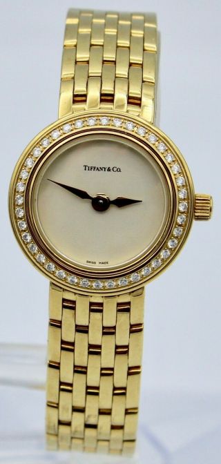 Tiffany & Co.  18k Yellow Gold Diamond Bezel Watch Quartz Women 