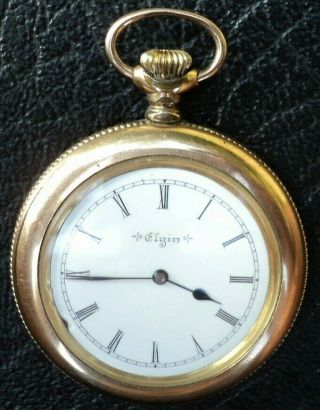 Vintage Antique 1915 - 16 Elgin 14k Gold Filled Case 16s Pocket Watch Parts