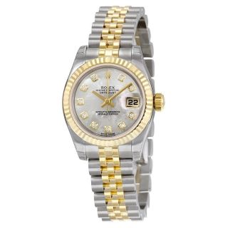 Ladies Rolex Date 6917 Mop Diamond Dial 26mm Two - Tone Gold Jubilee Watch