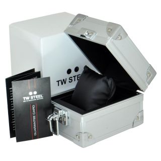 TW Steel TW416 Men ' s Pilot 45mm Rose Gold - Tone Black Dial Black Leather Watch 3