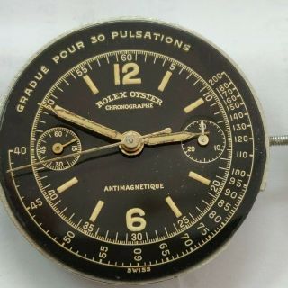 Vintage Rolex chronograph movement valjoux 23 ? 22 ? dial hands running rare 4