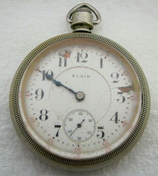 Antique 18s Elgin Bw Raymond 19j 19 Jewel Pocket Watch Parts Repair