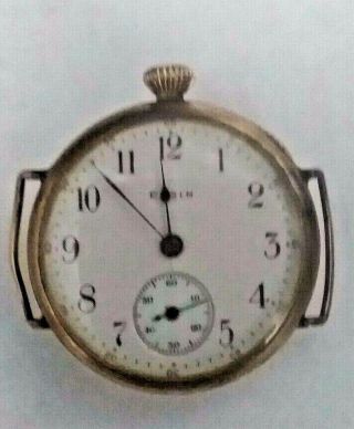 Antique Elgin Open Face Gold Filled Ladies Pocket Watch 17 Jewels - White Dial