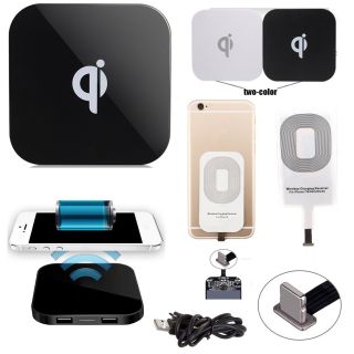 Qi Wireless Charger Charging Pad Receiver Bundle For Iphone X 5 6 7 8 S Plus