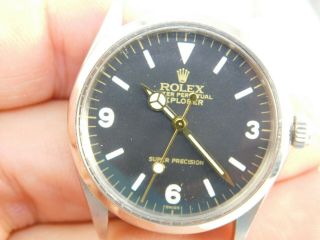 1967 Mens Rolex Explorer Ref 5500 Stainless Steel Watch 33mm Case 17 Jewels