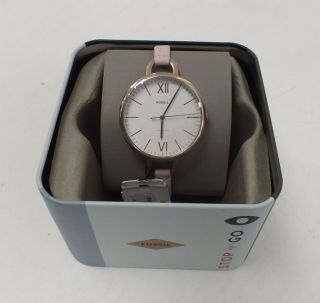 Fossil Ladies Annette Pink Leather Strap Jewellery Watch Es4356 - H56