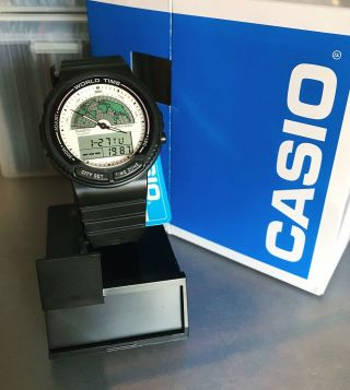 Nos Rare Vintage Casio Aw - 21u World Time Ana - Digi Japan Made Digital Watch