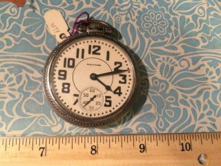 Vintage Waltham 16a 17 Jewels Open Face Pocket Watch Military Ww2 Wwii 1944