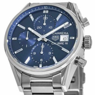 Tag Heuer Carrera Calibre 16 Chronograph Blue Men ' s Watch CBK2112.  BA0715 3