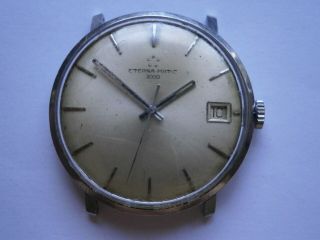 Vintage Gents Wristwatch Eterna - Matic 3000 Automatic Watch Spares Repair 1466 U