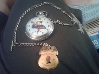 Vintage Dick Tracy Pocket Watch Made In Great Britian And Dick Tracy Detective B