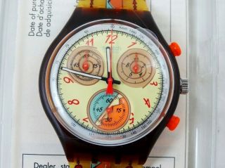 Nos Mens Swatch Chronograph Ag 1993 Swiss Made Wr 30m Quartz Watch