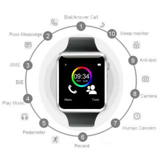 A1 Smart Watch Bluetooth Waterproof GSM SIM Phone Cam For Android Samsung iOS SS 5