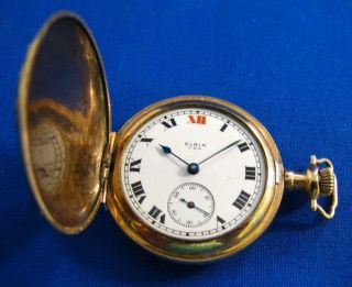 1919 Elgin 7 Jewel Model 2 Grade 462 Size 3/0s Pocket Watch W/ Gold Filled Case
