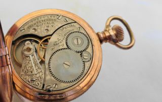 Antique Elgin Pocket Watch 20yrs GF Hunt Case 0s 7j Fancy Dial Running 7