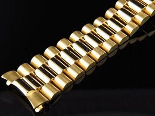 Mens President Watch Band For Rolex Day - Date In 14k Yellow Gold 20 Mm 56 Grams