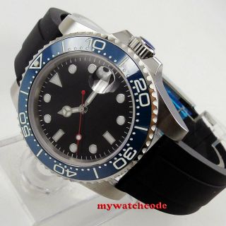 40mm Bliger Sterile Dial Ceramic Bezel Sapphire Glass Date Automatic Mens Watch