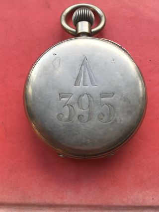 Vintage J.  W Benson Pocket Watch Military? Railway Guards Watch For Repair 3