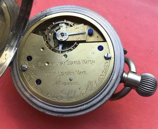 Vintage J.  W Benson Pocket Watch Military? Railway Guards Watch For Repair 4