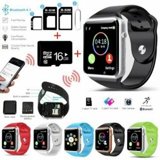 Bluetooth Smart Watch Phone Camera Sim Card Slot Bundle For Ios Iphone Android