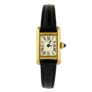 Cartier Tank Vintage 1360 White Dial Quartz 18k Solid Yellow Gold Ladies Watch