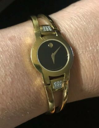 Movado Amorosa 88 E4 1842 Diamond Accent Gold Tone Ladies Watch