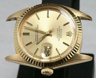 CUSTOM MADE After Market 14K Solid Gold Men ' s 36mm Datejust Non QS Auto Ref1601 7
