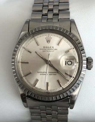 1966 Rolex Oyster Perpetual Datejust White Gold Bezel Ref 1601 Cal.  1570 Watch