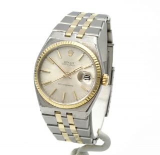 Vintage Two Tone S/s & 18k Gold Rolex Datejust Oysterquartz Wrist Watch 6621