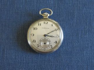 Vintage Hamilton 14k Gold Filled Open Face Pocket Watch 17 Jewels 12s