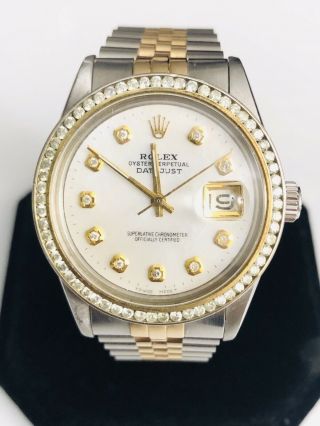 Rolex Datejust 1601 38mm Circa 1973 Men’s Diamond Watch