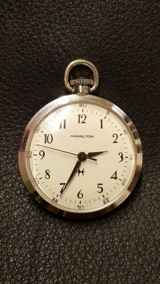 Vintage Hamilton 17j Cal.  611 Sterling Silver Nurses Pendant Pocket Watch Rare
