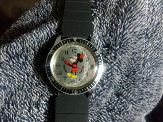 Vintage Swiss Bradley Mickey Mouse Divers Rotating Bezel Mechanical Watch