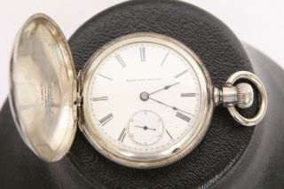 1888 Coin Silver Elgin 18s 7j Lever Set Full Hunter Pocket Watch