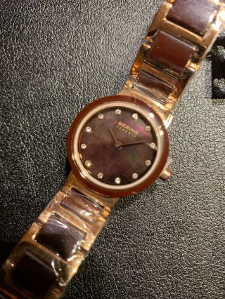 Bering Ladies Watch Wristwatch Slim Classic 10725 - 765 Stainless Steel Rose Gold