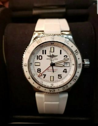 Breitling Superocean Gmt White Dial Rubber Watch A32380a9 - A737 A32380