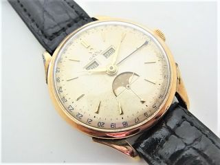 1950 ' s VINTAGE OMEGA TRIPLE DATE MOONPHASE MENS WATCH 2