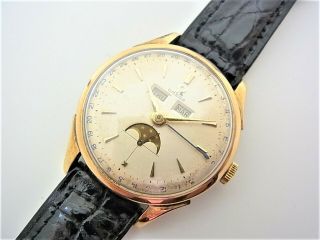 1950 ' s VINTAGE OMEGA TRIPLE DATE MOONPHASE MENS WATCH 3