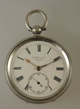 English Silver J W Benson Pocket Watch London 1888 2