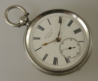 English Silver J W Benson Pocket Watch London 1888 3