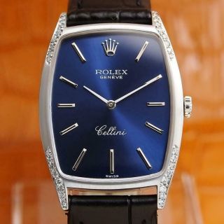 Rolex Cellini 18k Solid White Gold Diamond 1974 Swiss Mens Unisex Watch S46