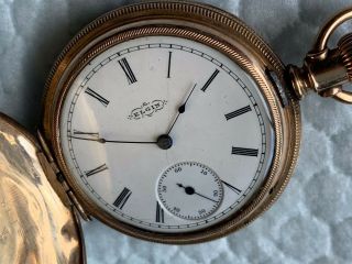 Vintage Elgin Pocket Watch Running Lever Set Hunting Case/dust Cover Circa 1891