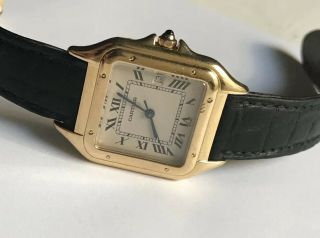 Cartier 18k Yellow Gold Panthere Watch,  Rare Large Model Men’s